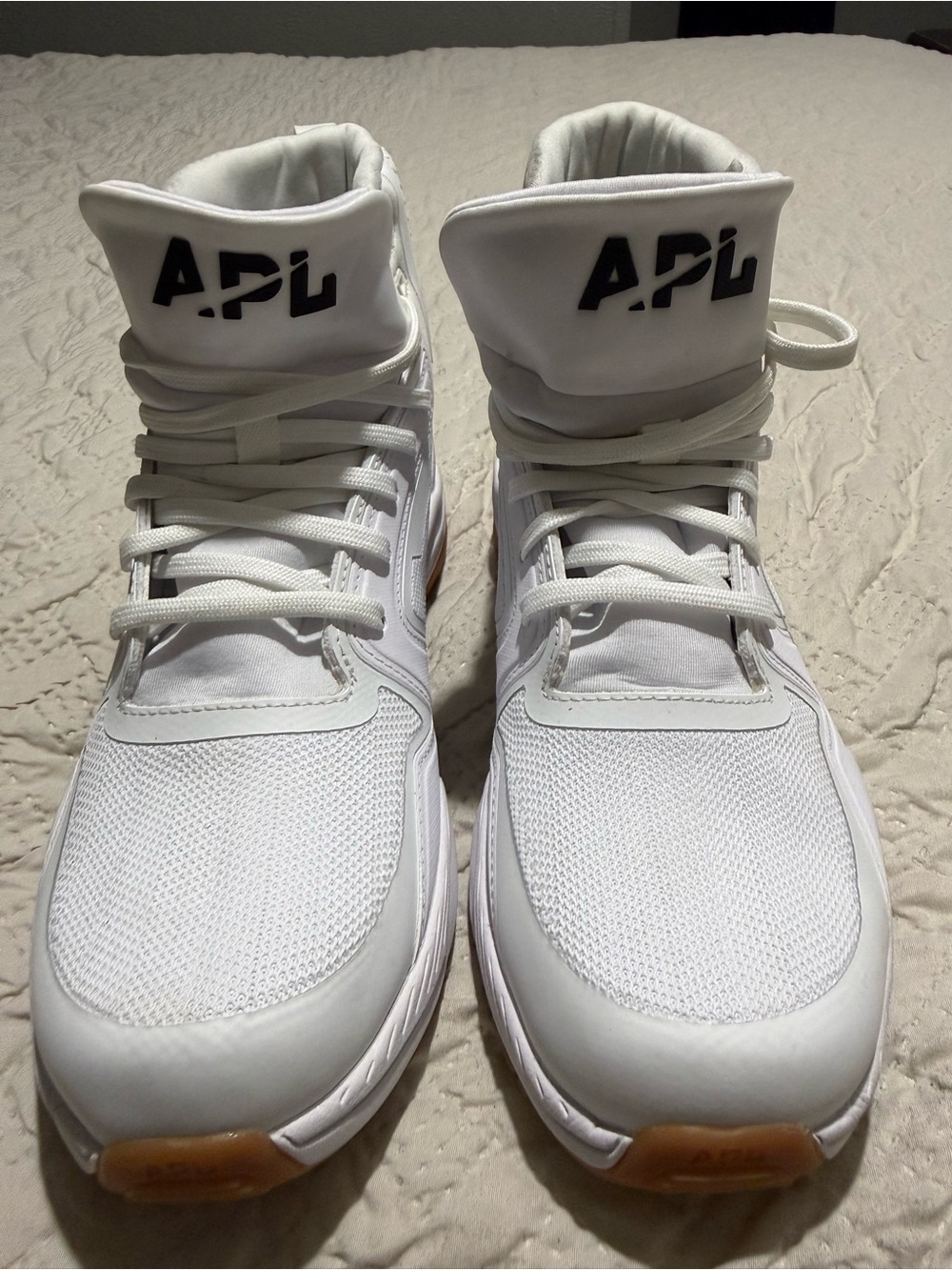 APL White High-Top Sneakers with Gum Toe Accents